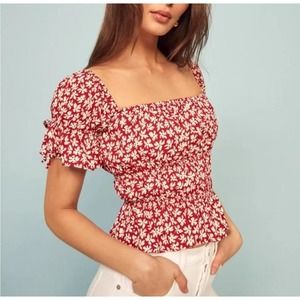 Reformation Solis Raffle Crop Top Sz M